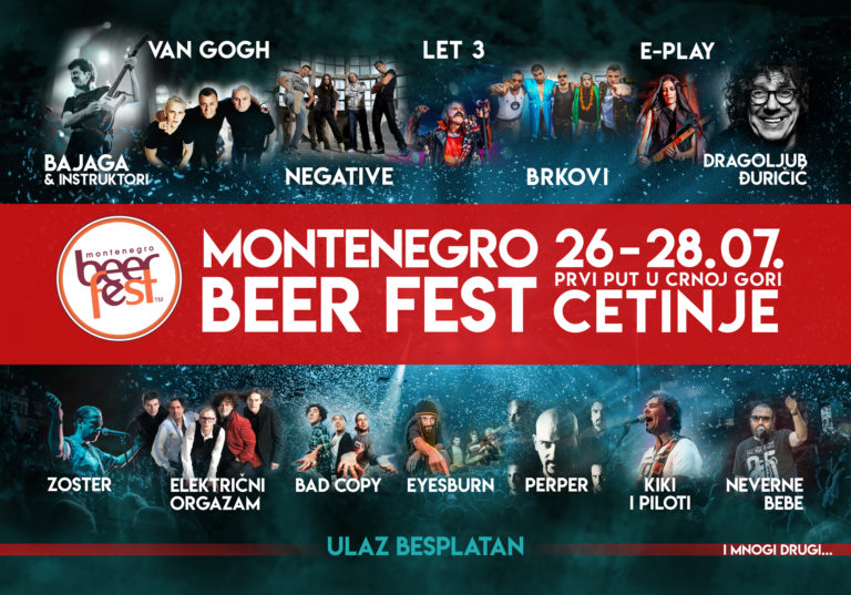 Više od 23 sata odlične muzike na prvom Montenegro Beer Festu od 26 do 28. jula na Cetinju