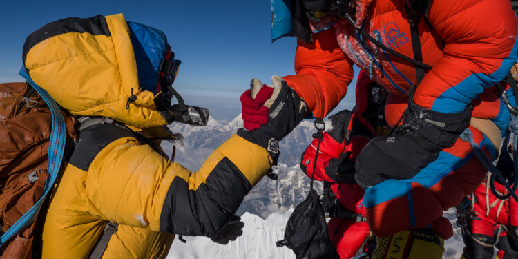 Team members during the expedition to find Sandy Irvine's remains on Mt. Everest, in attempt to solve one of the mountain's greatest mysteries: who was the first to summit Mt. Everest? (National Geographic/Jamie McGuinness)