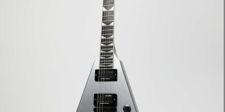 The Gibson Dave Mustaine Flying V EXP in Metallic Silver
