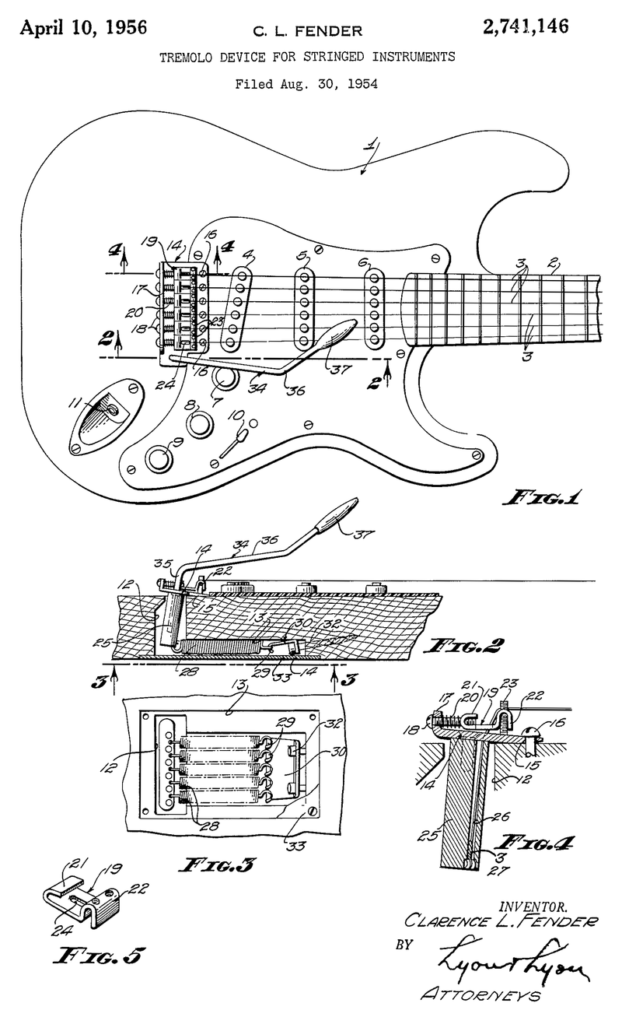 Patent za Fender Stratocaster 1956/ wikipedia.org