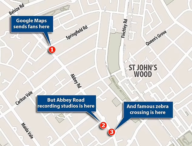 Abbey Road Google MAps