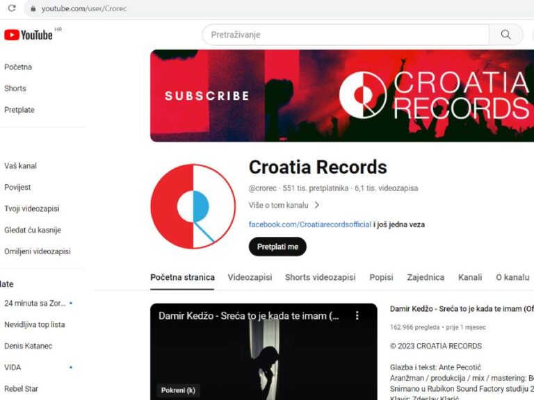 YouTube vratio kanal Croatia Recordsu, nisu bili hakeri, već spor oko autorskih prava…