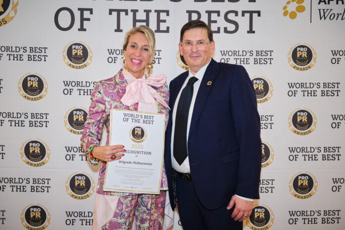 Jelena Milašinović i Danijel KOletić, osnivač PRO PR GLOBE AWARDS